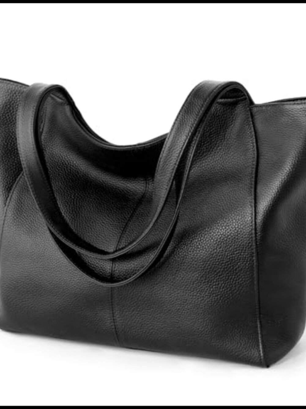 Soft Genuine Leather Tote Bag for Women Work Slouchy Zipper Tote